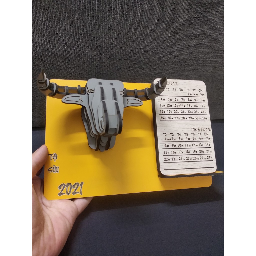 🌸Lịch 2021| Lịch gỗ để bàn| Lịch gỗ Handmade| Kích thước 15x20cm