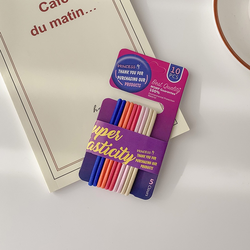 Bộ 10 Dây Buộc Tóc Cao Su Màu Sắc Ngọt Ngào Phong Cách Hàn Quốc Cho Nữ