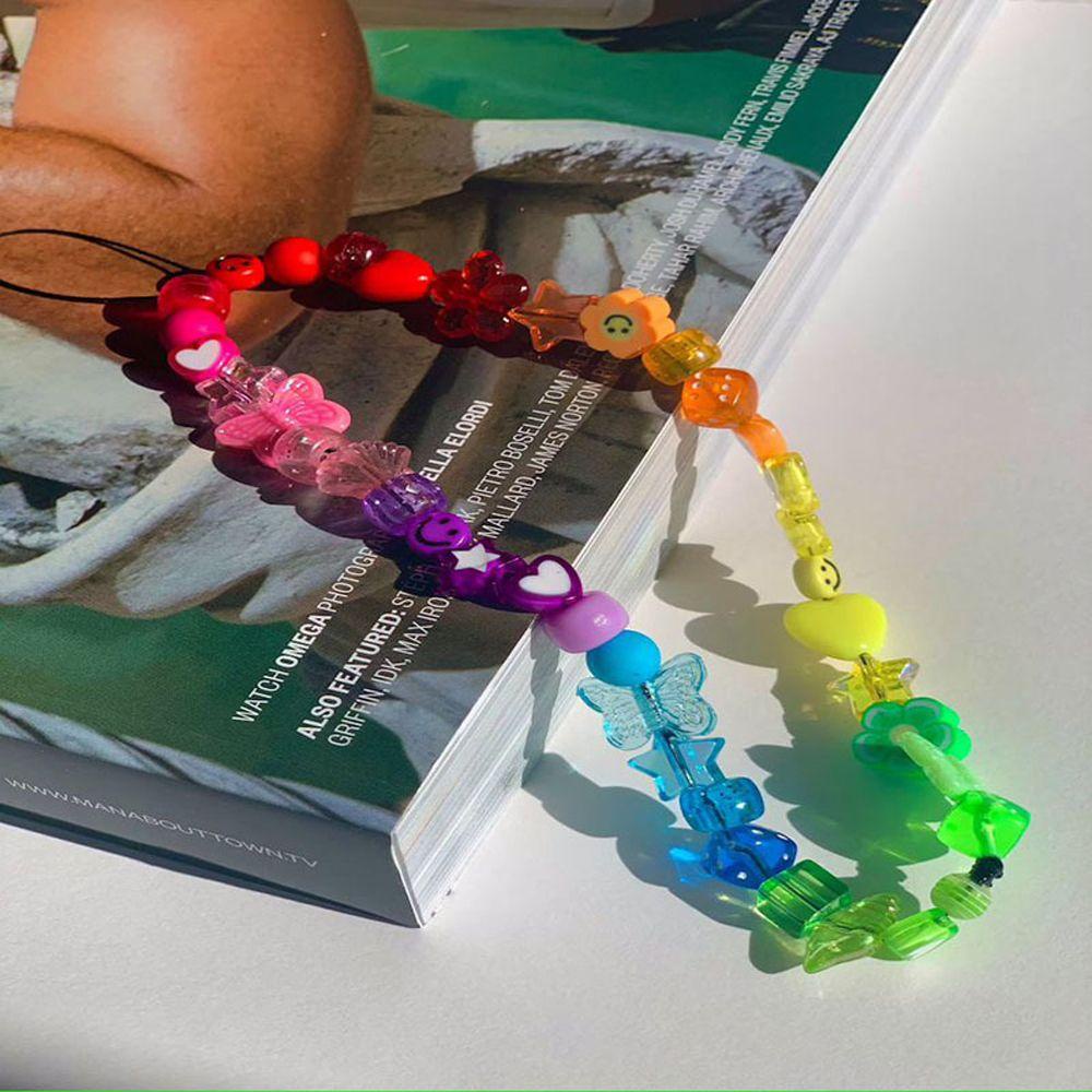 Dây Đeo Điện Thoại Acrylic Đính Hạt Nhiều Màu Chống Thất Lạc