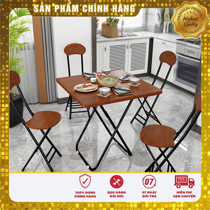 BỘ BÀN ĂN GẤP GỌN THÔNG MINH, GẤP XẾP SIÊU GỌN GÀNG VỚI 1 BÀN VÀ 4 GHẾ KT 60 X 60 X 71CM (M031-1)