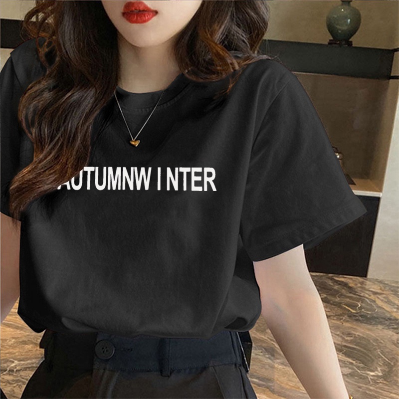 Korean version of loose fashion print trend short-sleeved T-shirt woman