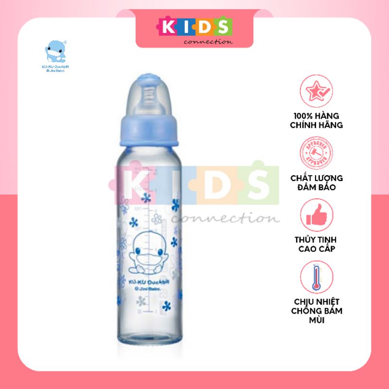 Bình sữa thủy tinh cổ thường KUKU KU5847 240ml