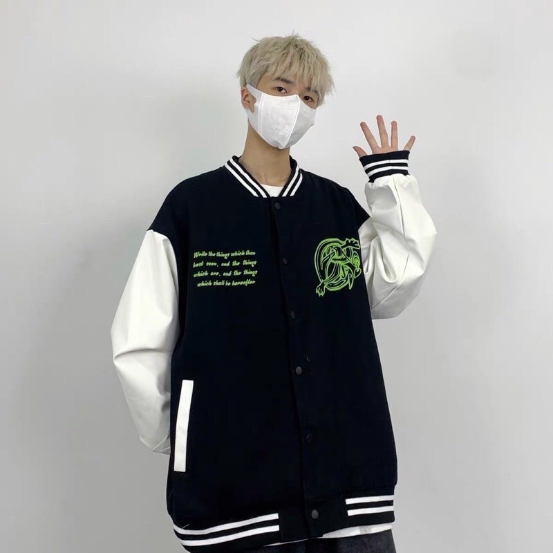 Varsity jacket bomber 1997 - BOMBER NỈ PHỐI TAY DA