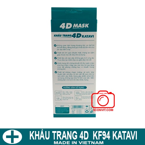 Hộp 10 khẩu trang 4D Cao Cấp Tiêu Chuẩn KF94 KATAVI
