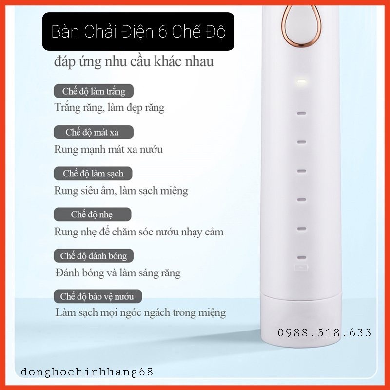 Bàn Chải Điện Đánh Răng Tự Động 5,6 Chế Độ, Đánh Bóng, Làm Trắng, Làm Đẹp Và Chăm Sóc Răng Toàn Diện