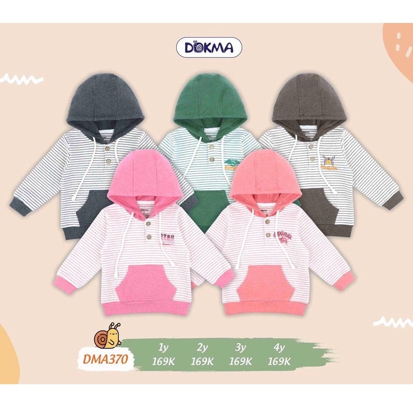 Dokma - Áo khoác nỉ có mũ Hoodie cho bé 1-4 tuổi DMA370