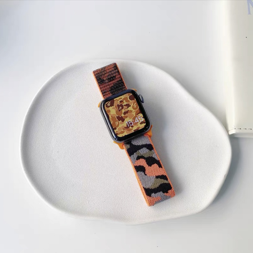 Dây Đeo Đồng Hồ Dạng Bện Bằng Nylon Co Giãn 44mm 40mm 45mm 41mm 42mm 38mm 45 mm Cho Apple Watch iWatch Series 3 5 SE 6 7