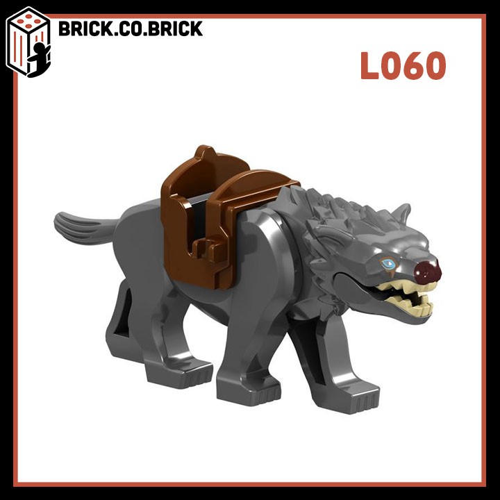 L059 L060 L083 - Đồ chơi lắp ráp minifigure và non lego mô hình Động Vật- Animals Ba con chó sói hung dữ