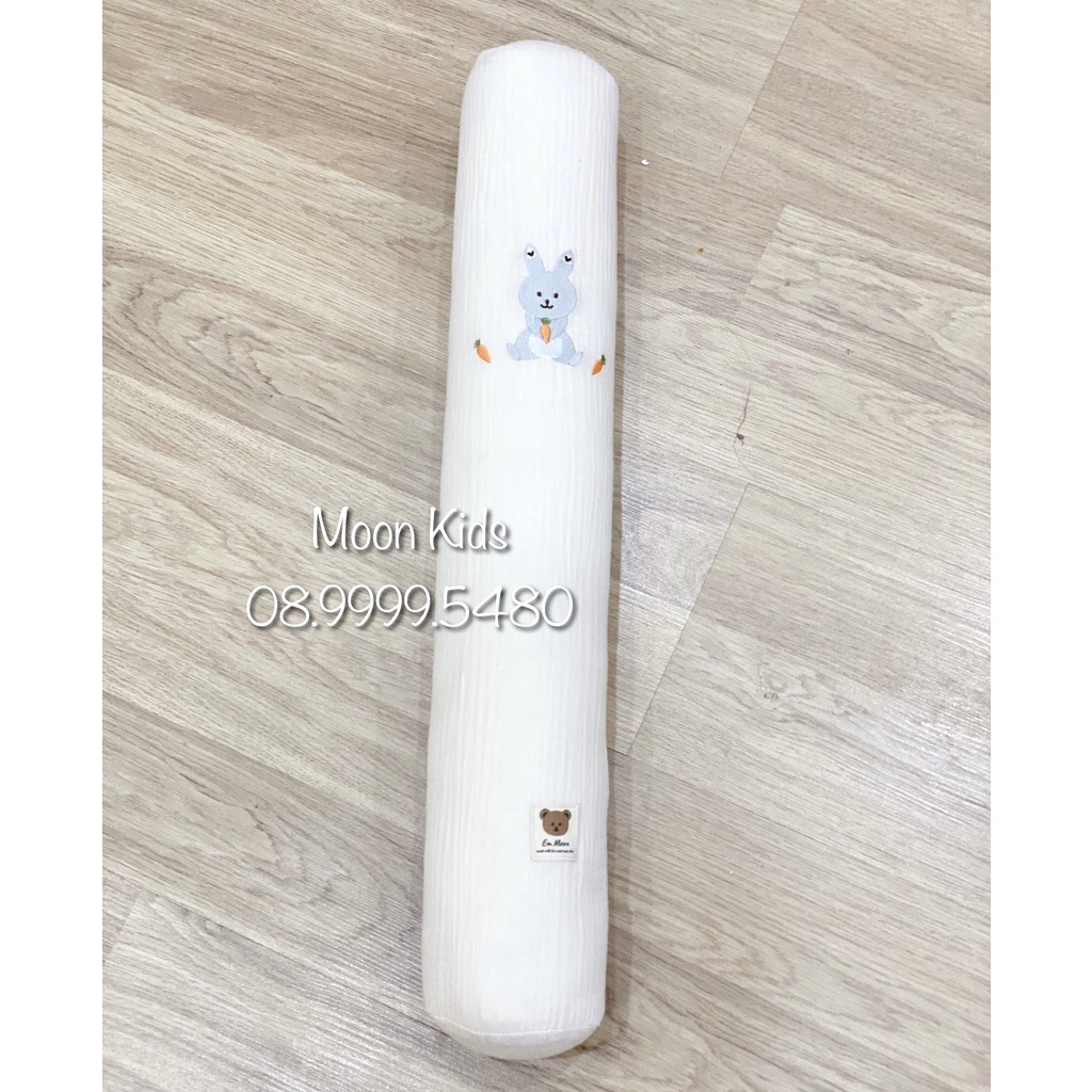 Gối Ôm Cho Bé Hình Thú Đáng Yêu 𝑭𝑹𝑬𝑬𝑺𝑯𝑰𝑷  Chất Xô Muslin Mềm Mịn Cho Bé Trai Bé Gái Dài 60cm