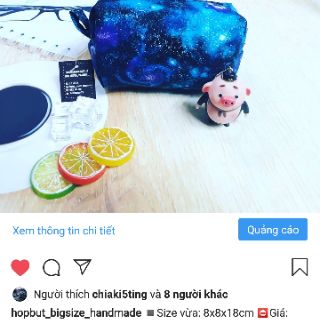 Hộp bút vải Galaxy xanh