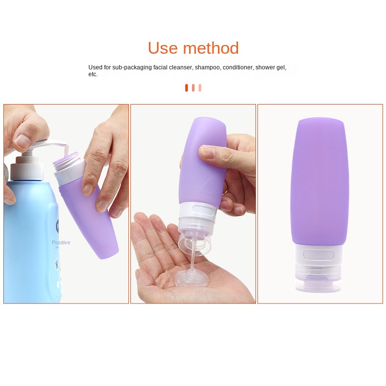 Chai Silicone Đựng Dầu Gội / Mỹ Phẩm 90ml Tiện Lợi Khi Đi Du Lịch