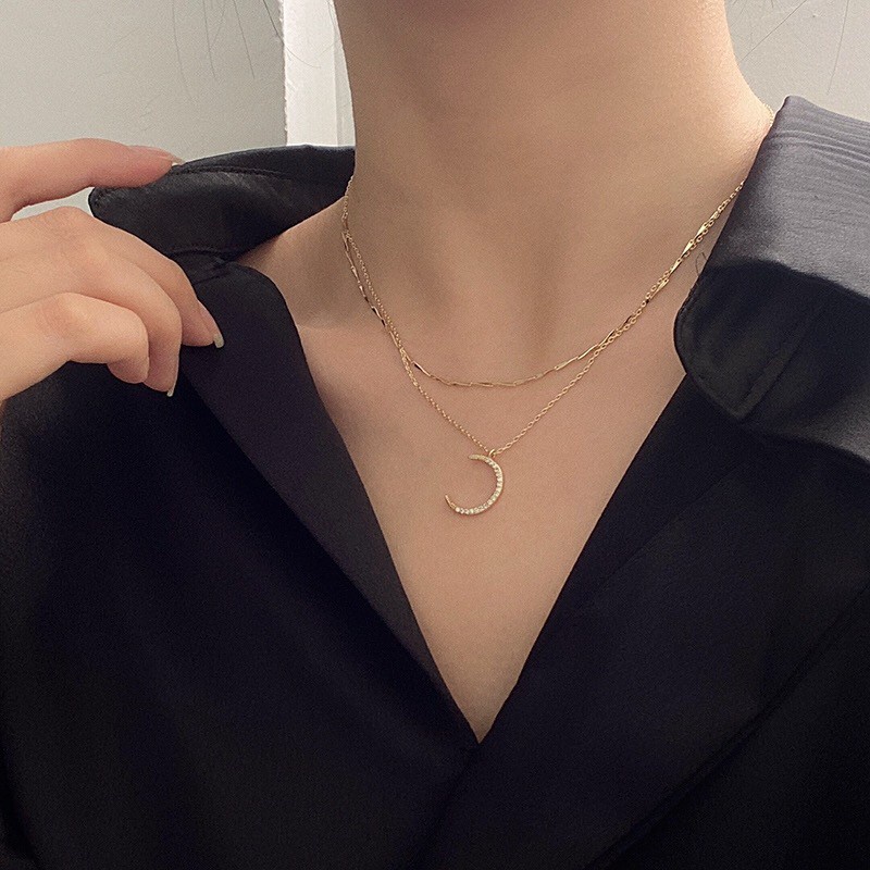 Dây chuyền mặt trăng khuyết thời trang kiểu Hàn thanh lịch