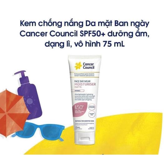 (Hàng Chuẩn Úc) Kem chống nắng Cancer Council SPF 50+/ PA