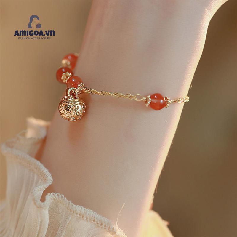 ✨✨Vòng Tay Mặt Chuông Vàng Phong Cách Dân Tộc Niche Quà Tặng Đặc Biệt