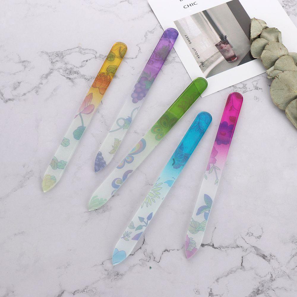 OCEANMAP Dụng Cụ Dũa Móng Tay Mặt Kính Lấp Lánh Dành Cho Bạn Nữ