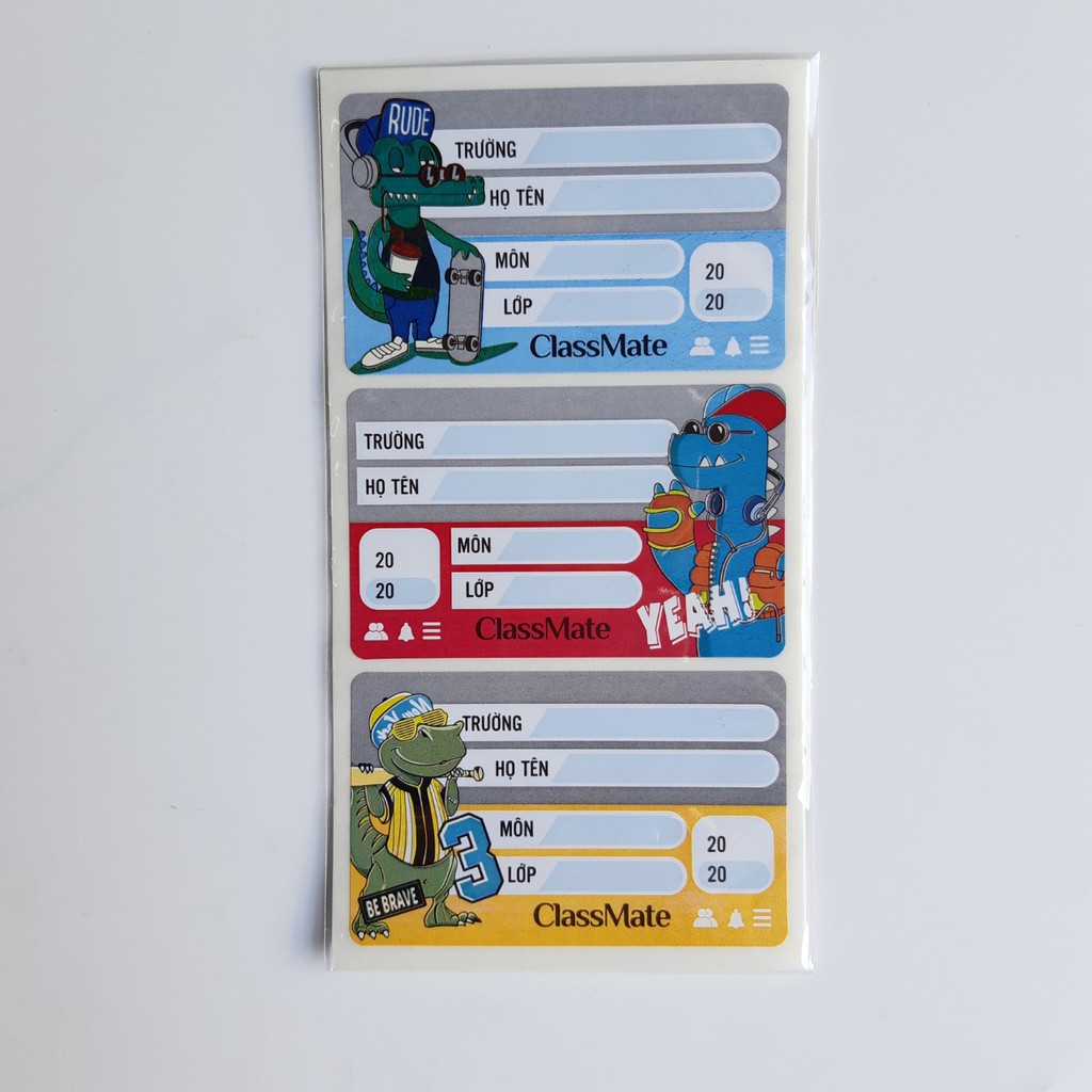 Nhãn vở Classmate có decal -NT225