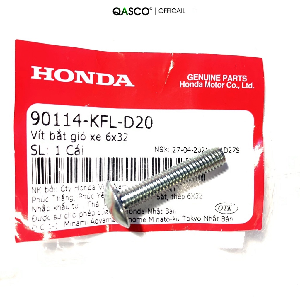 Vít bắt giỏ xe HONDA kích thước 6×32 (90114KFLD20)