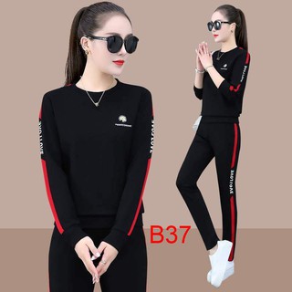 Đồ Bộ Thu Đông Nữ Thể Thao Thêu Hoa Cúc Thời Trang Dạo Phố Mặc Nhà Cao Cấp B37