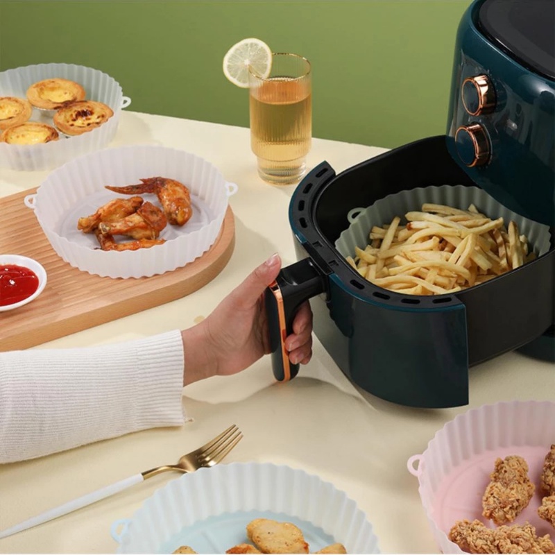 Chảo Nướng Bánh Pizza / Gà Hình Tròn Bằng Silicone Cấp Thực Phẩm Có Tay Cầm / Dụng Cụ Nấu Ăn