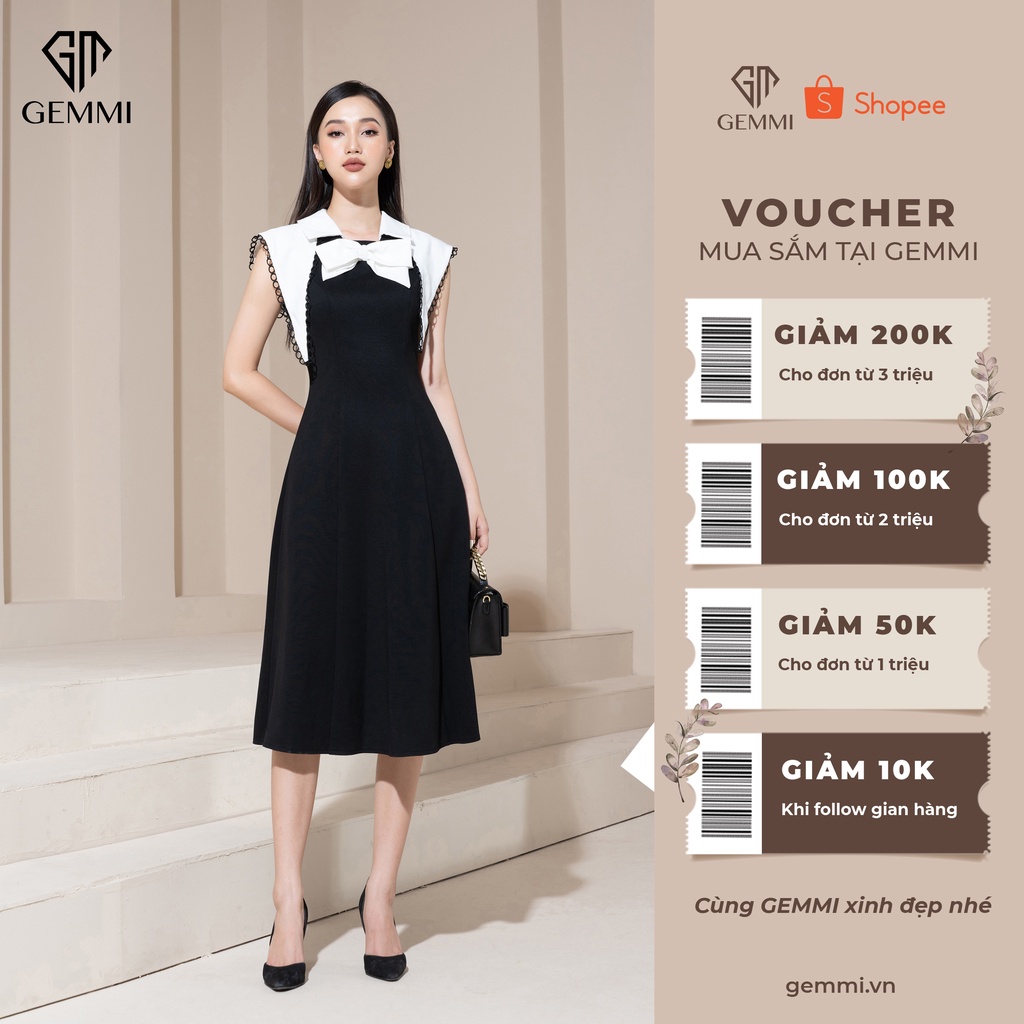Váy đầm nữ công sở thiết kế dáng xòe Gemmi fashion, DK8488