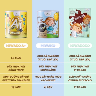 Sữa Hữu Cơ Miwako A+ Hộp 700g Vị Vani nhập khẩu Malaysia, Sữa Hạt Cho Bé Tăng Động, Biếng Ăn, Giảm Chú Ý - miwaofficial