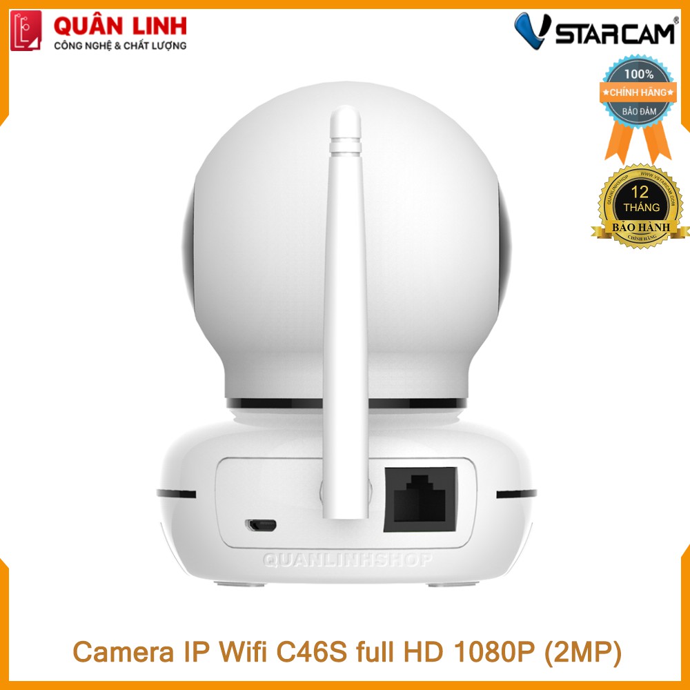 Camera giám sát IP Wifi hồng ngoại ban đêm Vstarcam C46S Full HD 1080P 2MP kèm thẻ 64GB