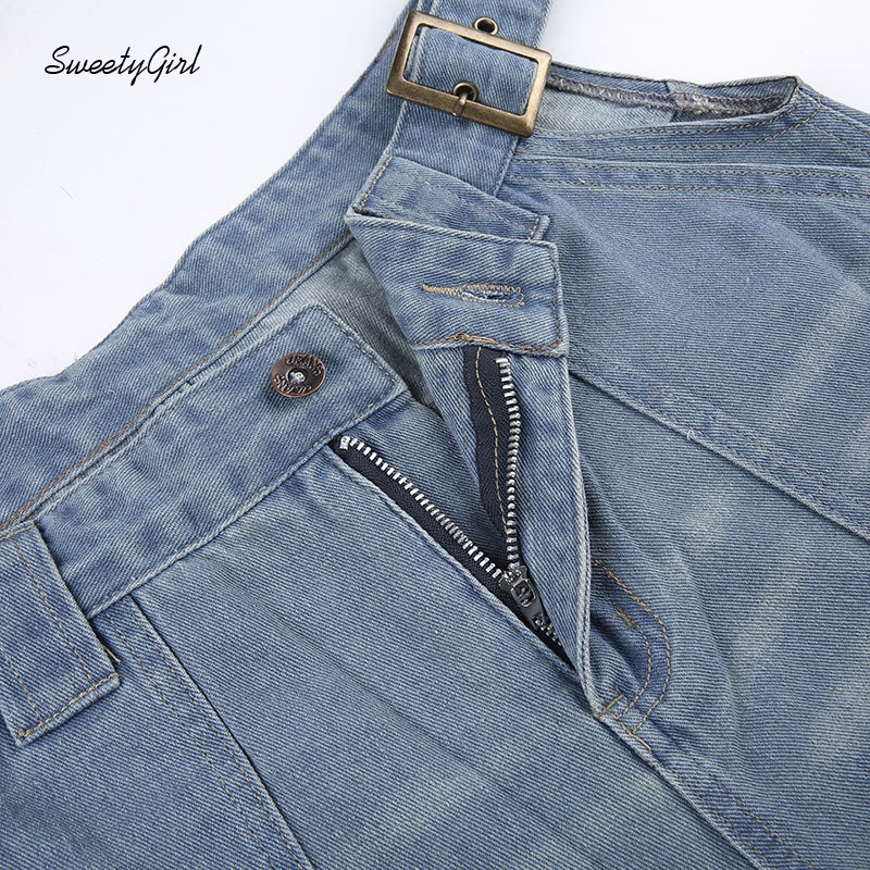 Quần Jean Dài Dáng Rộng Lưng Thấp Màu Trơn Phối Túi Thời Trang 2022 Cho Nữ