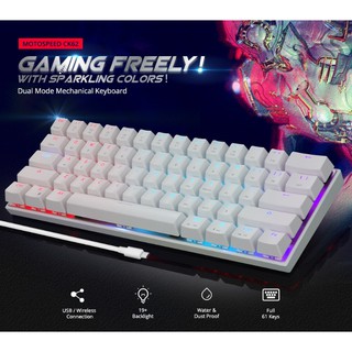 Bàn phím cơ không dây Motospeed CK62 2 chế độ Bluetooth và dây cắm Type C