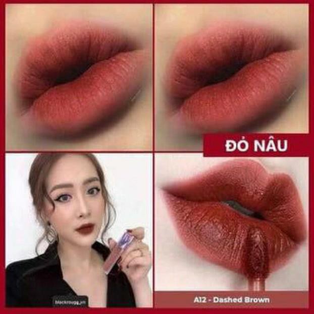 Son nắp tím handmade BLACK  A12 nâu đỏ | BigBuy360 - bigbuy360.vn