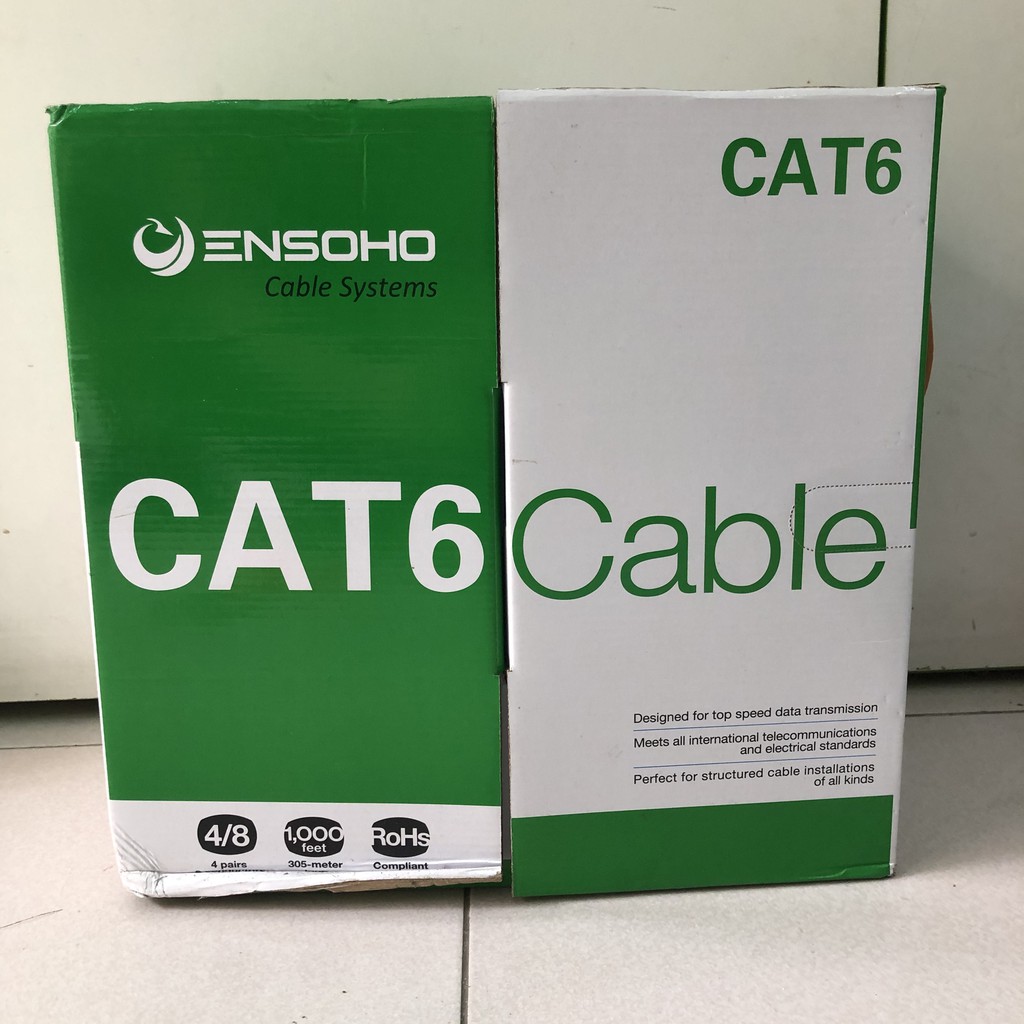 {CHÍNH HÃNG}Cáp Mạng Lan Cao Cấp ENSOHO CAT6E MODEL EN- U6BC24+  Lõi Đồng 100%-CHẤT LƯỢNG DÀNH CHO YÊU CẦU KHẮT KHE NHẤT