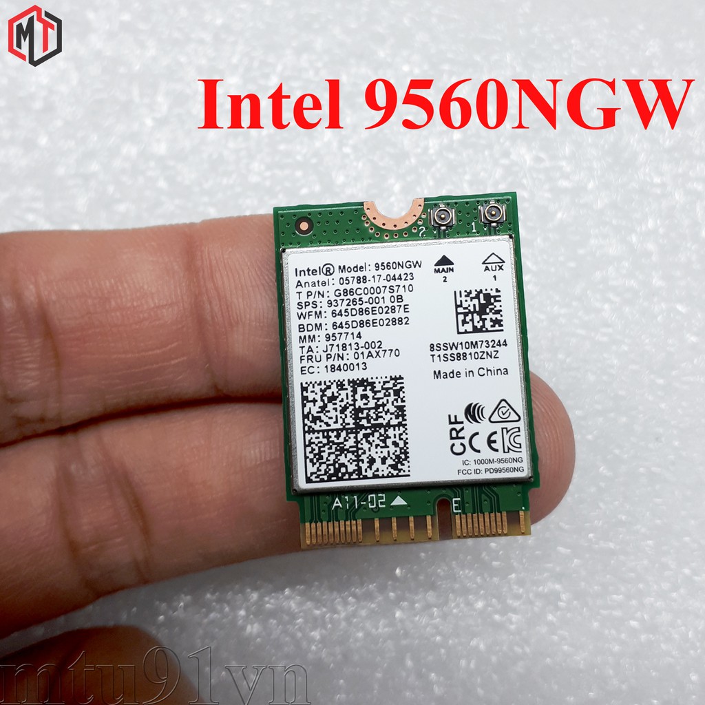 Card WiFi Intel 8260NGW 9260NGW 9560NGW AX200 AX201 khe M2 / NGFF