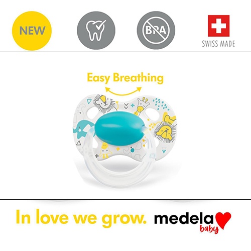 Núm ti giả của Medela Baby, không chứa BPA, Nhẹ và chỉnh nha - Núm vú giả cho bé từ 6-18 tháng tuổi