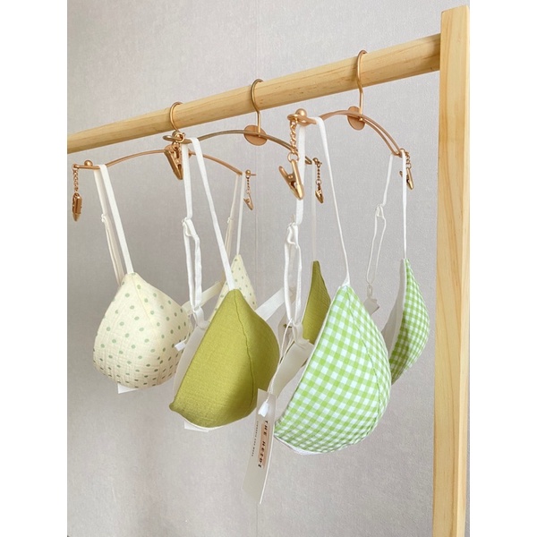 Áo Bralette Mad Colours Hoa Nhí Thô , Xô Musline Mềm Mịn Tone Xanh - Hàng Hanmade - The Heidiii