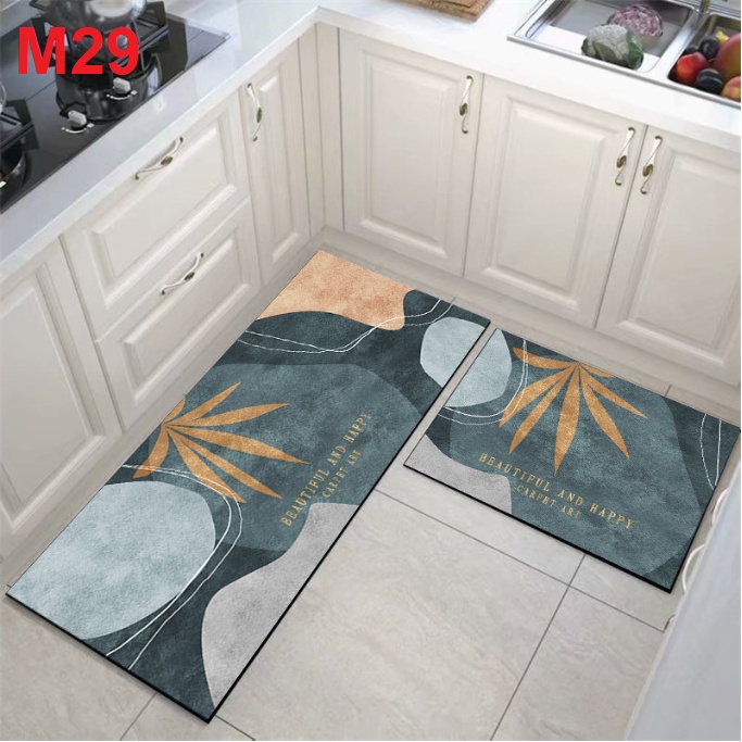 Thảm bếp, thảm chùi chân, nhiều hoa văn họa tiết bằng vải nỉ, bám sàn thấm nước tốt