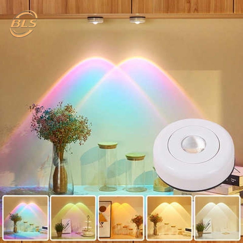 Đèn LED Tròn Chiếu Hình Hoàng Hôn Sử Dụng Pin Sáng Tạo Tự Dính Có Thể Điều Chỉnh Trang Trí Tủ Quần Áo / Phòng Ngủ / Nhà Bếp