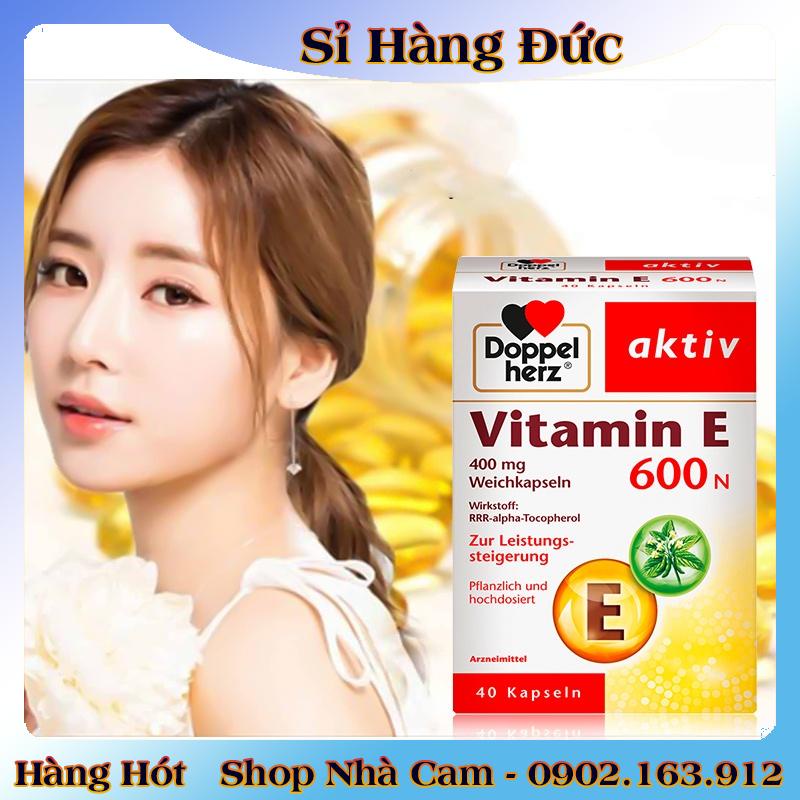 [auth] Viên uống Doppelherz Aktiv Vitamin E 600N của Đức, 40 viên -Nội địa Đức Đủ Bill [Hot]