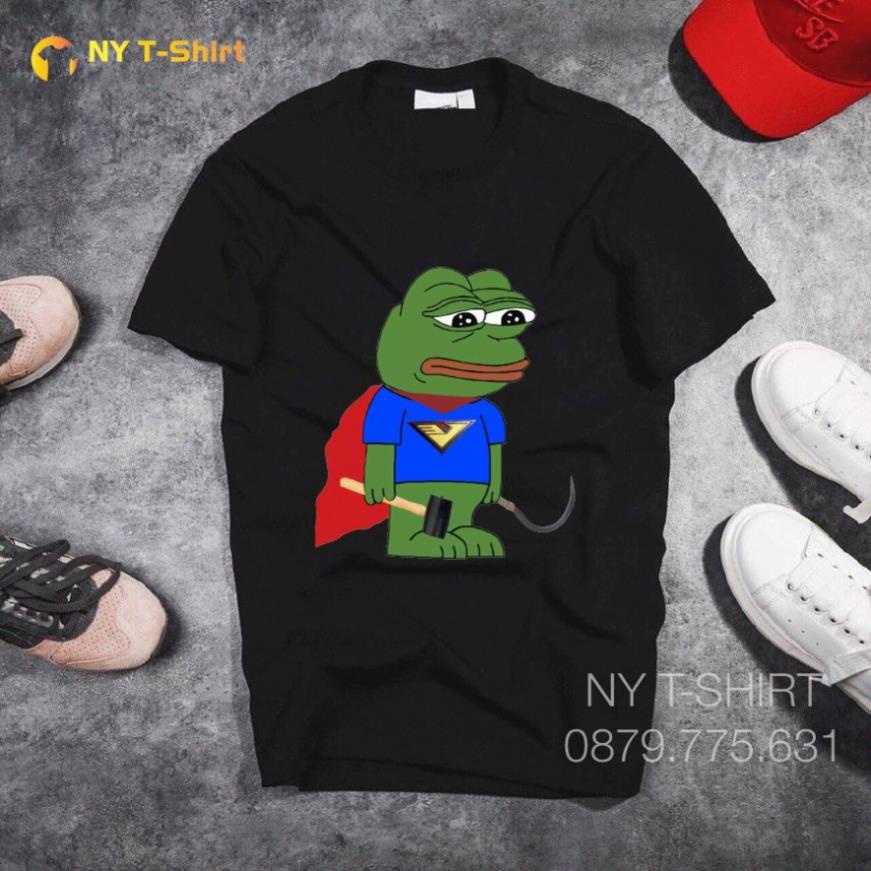 Áo Thun In Meme Ếch Xanh Pepe ❃ ❃Vải Cotton Tay Ngắn Phù Hợp Cho Cả Nam Nữ Mã 10 Form Áo Basic