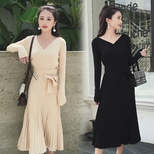Váy len dáng dài chữ A