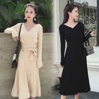 Váy len dáng dài chữ A