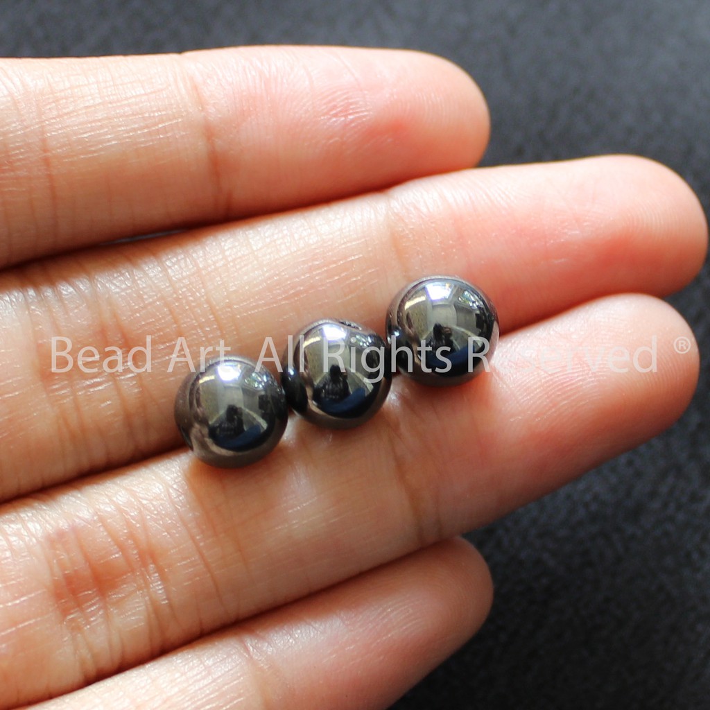 Hematite Đen 8MM, Thủy, Mộc, Phối Vòng Tay Phong Thuỷ, Chuỗi Hạt S50 - Bead Art