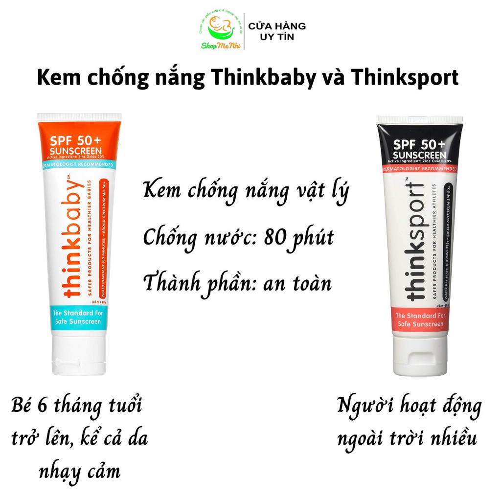 Kem chống nắng vật lý Thinkbaby Suncreen Spf 50.