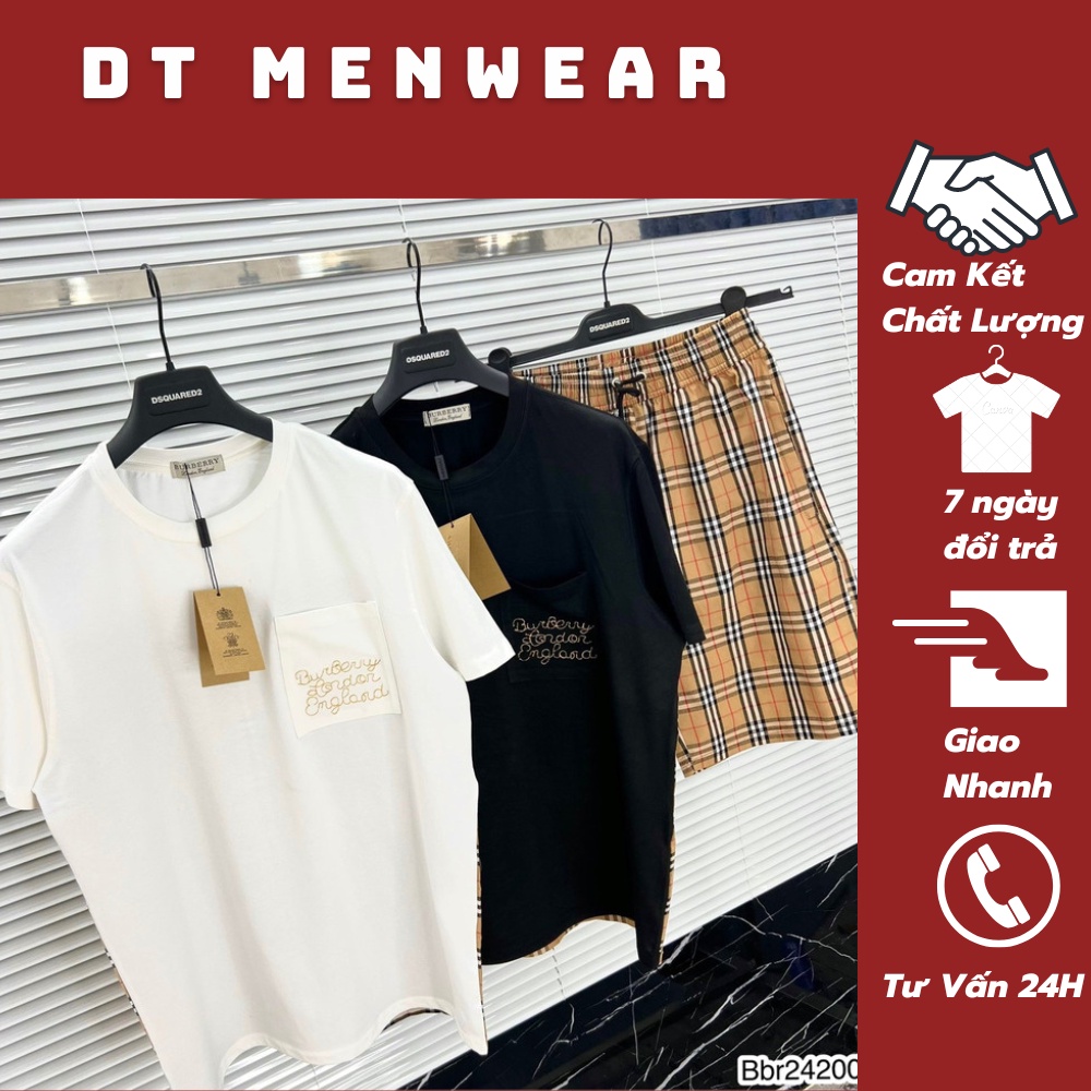 Đồ Bộ Nam Burberry Họa Tiết Lưng Áo - Đồ Bộ Nam Nữ BBr Cực Cực Sang Chất DT Fashion Menwear