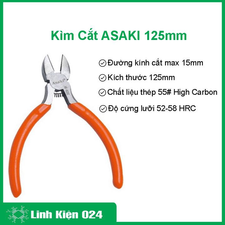 Kìm Cắt Chân Linh Kiện Asaki 125mm