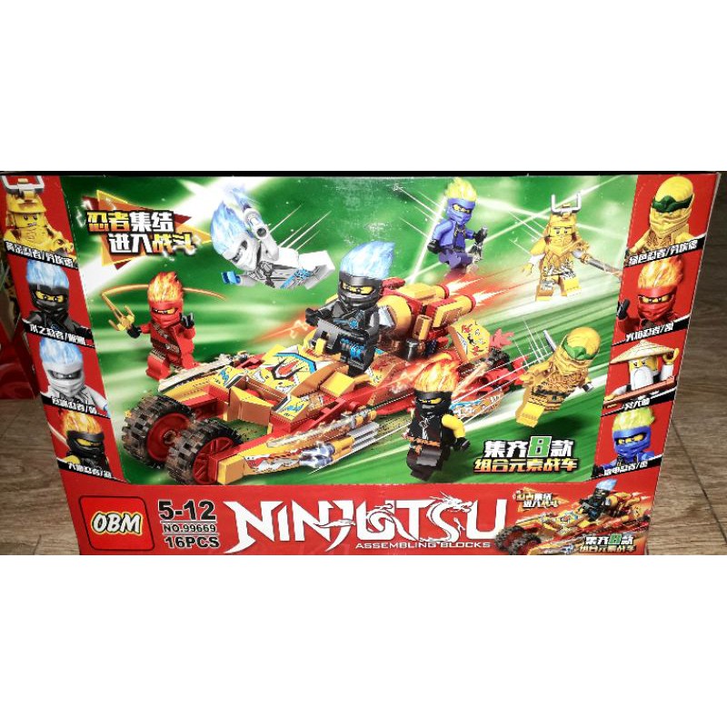 Sét 8 hộp Lắp ráp LegoNinja Siêu Xe 99669 có trên 320 chi tiết bằng nhựa rất đẹp