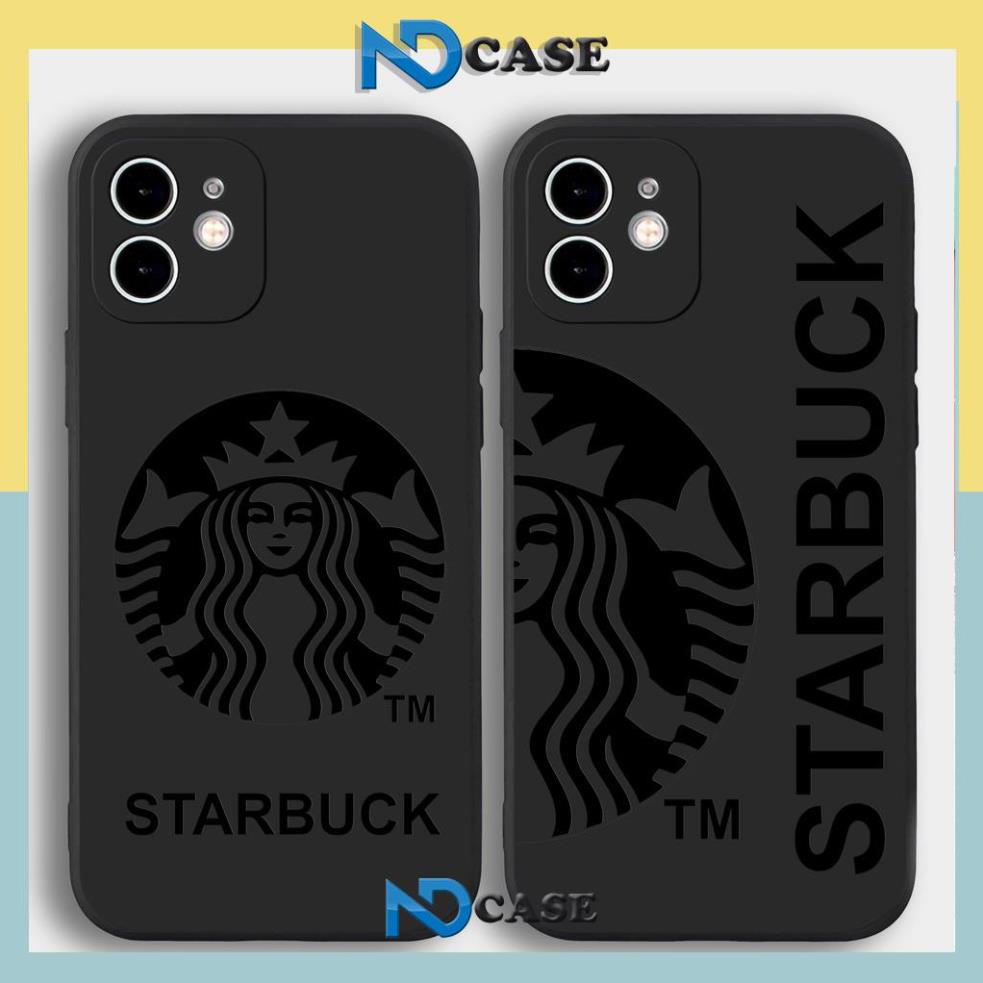 Ốp lưng iPhone Starbucks cạnh viền vuông silicon mềm dẻo bảo vệ camera cho ip 6/6s/7/8/X/XS/Xr/11/12/13/14 Pro Plus Max