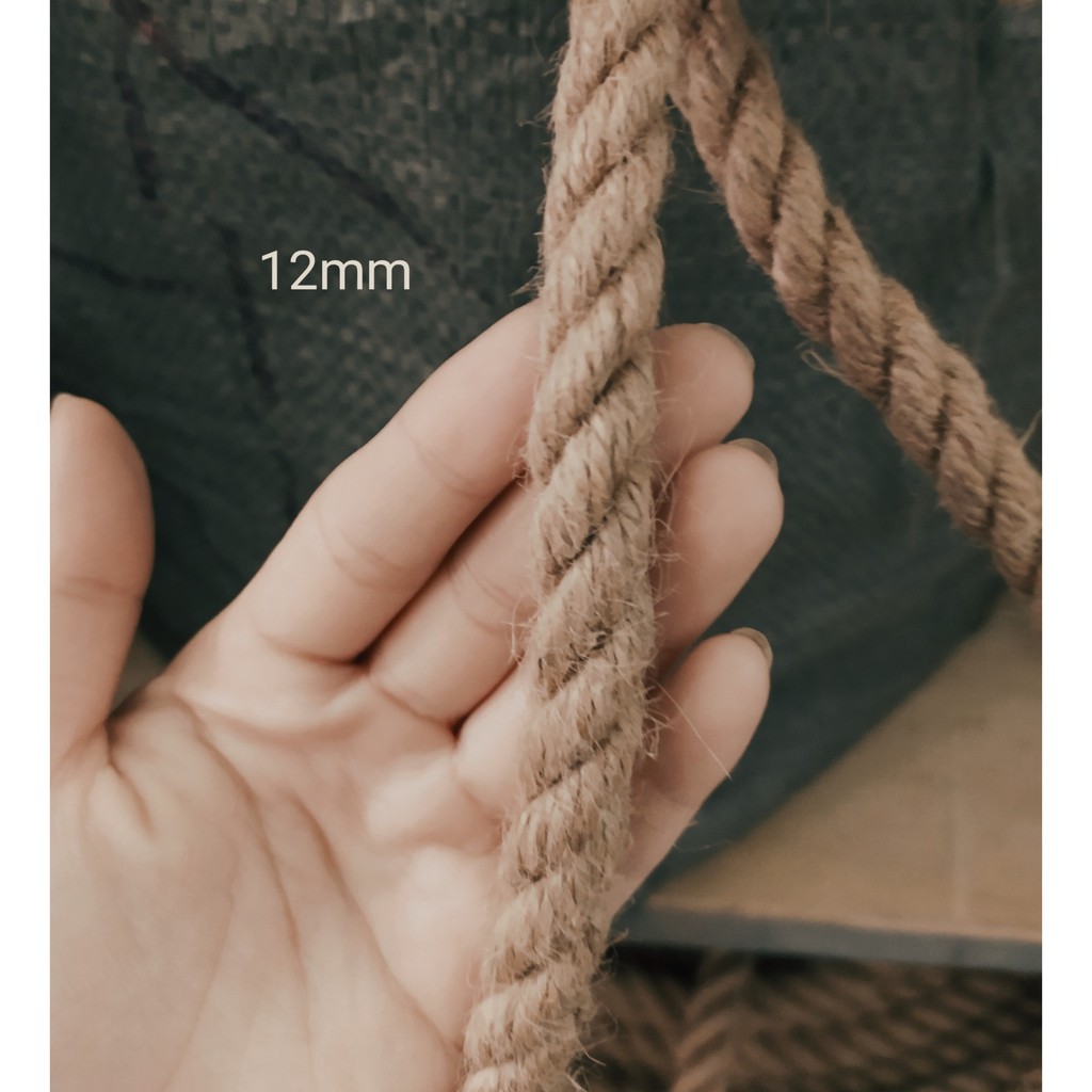 Size 12mm - 5m dây gai, dây thừng 12mm trang trí, dây thừng rope