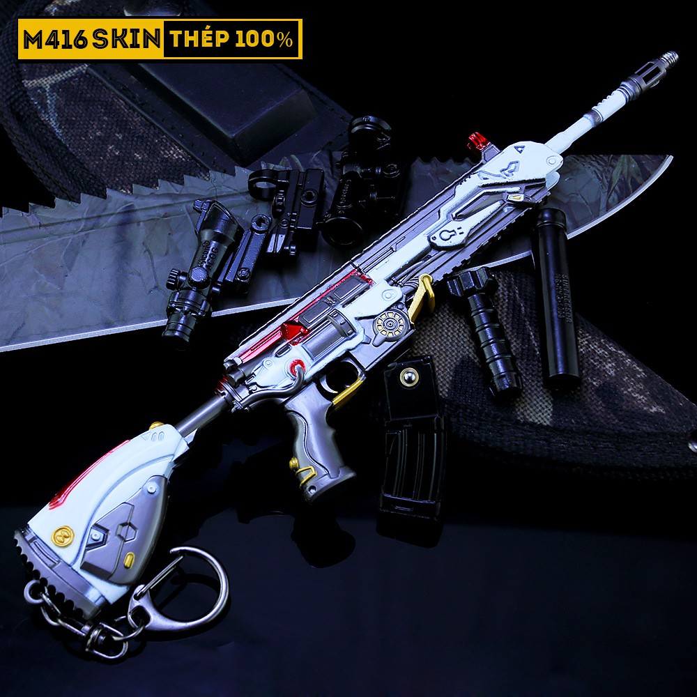 Mô HÌnh PUBG M416 SKin Người Du Hành Tặng Kèm FUll Phụ Kiện Và Kệ Trưng Bày 19cm