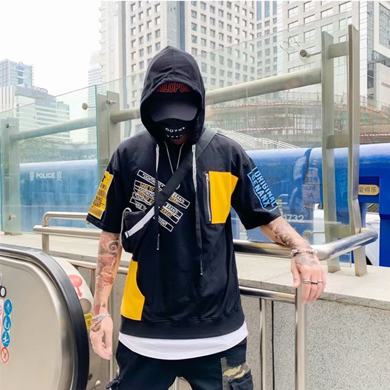 Áo hoodie ngắn tay kiểu Hàn Quốc năng động dành cho nam