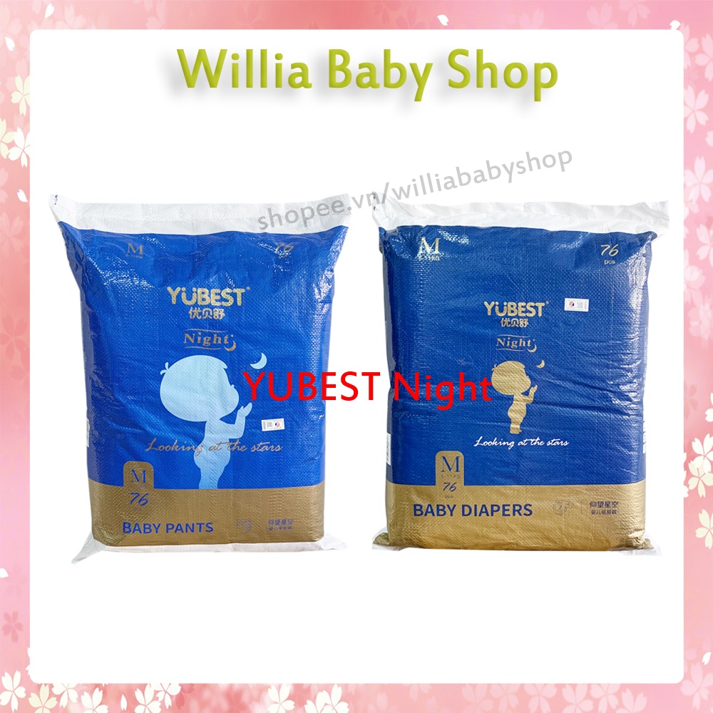 Tã Bỉm quần/dán YUBEST NIGHT nội địa Trung S76-80 /M76-76 /L72 /XL68 /XXL64 /XXXL60 Nâng Cấp Thấm Hút 30%