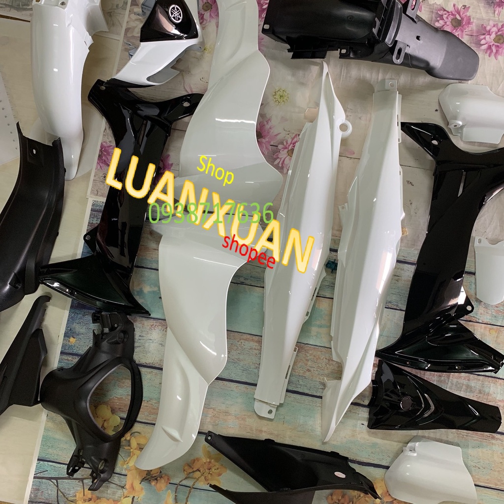 Bộ dàn áo xe JUPITER Gravita -vỏ nhựa xe Jupiter MX màu TRẮNG-nhựa trắng nguyên sinh ABS LOẠI ĐẸP
